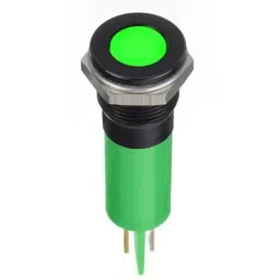 RS PRO Green Panel Mount Indicator 220V AC, Mounting Hole Size 12 mm, Termination Type Faston, Solder Lug, IP Rating IP67, Model No 1246406-22