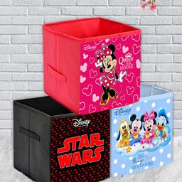 Kuber Industries Set of 3 Printed Foldable Storage Cube With Handle-18