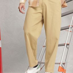 WROGN Men Oversized Fit Pure Cotton Chinos Trousers-image-21