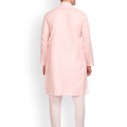 Wintage Men Pink & White Solid Kurta with Pyjamas image 3