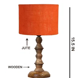 Aura Orange Wood Contemporary Cylindrical Shaped Table Lamp-image-77