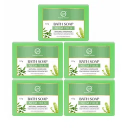 Nuerma Science Set Of 5 Natural Neem Tulsi Bath Soap - 125g Each-5
