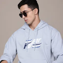 Roadster Men Printed Hooded Sweatshirt-image-8