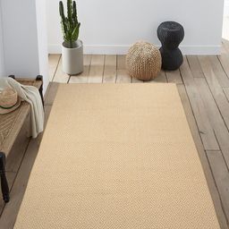 Saral Home Beige & Cream-Colored Woven-Design Anti-Skid Carpet-65