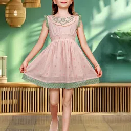 TINY TWILLS Girls Floral Embroidered Fit & Flare Dress-image-57