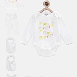 My Milestones Unisex White Printed Clothing Gift Set-64