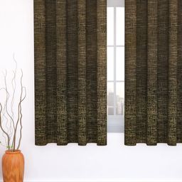 Story@home Brown Geometric Printed Single Window Curtain-58