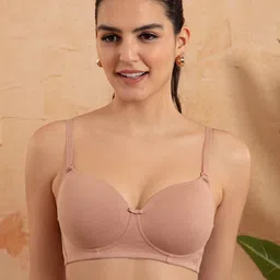 Nykd Cotton Padded Wireless T-Shirt Bra 3/4th Coverage - Dark Skin Dark Skin (NYB198)-picture-32