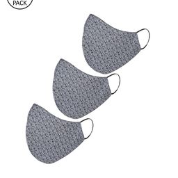 Tossido Men Blue Printed 3-Pcs 3-Ply Cloth Masks-32