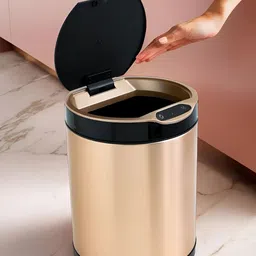 The Better Home Brown & Black Stainless Steel Automatic Dustbins With Lid- 8 L-18
