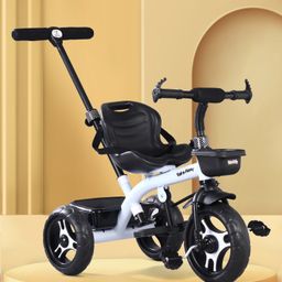 Plug & Play Tricycle With Parental Push Handle - White-19