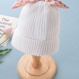 Babyhug Acrylic Woollen Cap Bow Design Medium Size - White-image-31