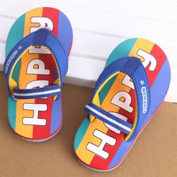 Cute Walk by Babyhug Happy Print Flip Flops - Blue-image-5