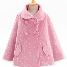 Babyhug Full Sleeves Trench Coat Heart Print - Pink-image-71