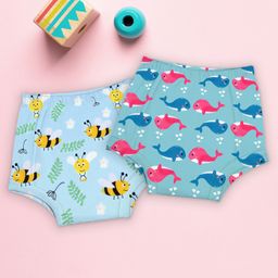 Moms Home 100% Cotton Unisex Baby Padded Underwear -Bee & Fish -Size 3 (3-4Y) - Pack of 2-image-59