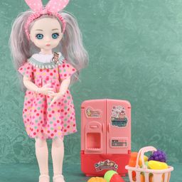 KV Impex Dazzling Alia Doll With  Fruit Set- Height  31 cm-image-18