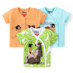 Babyhug Disney   Half Sleeves Jhabla With Jungle Book Graphics Pack of 3 - Blue Green & Orange-image-76