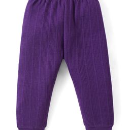 Babyhug Full Length Solid Color Thermal Pant - Purple-image-89