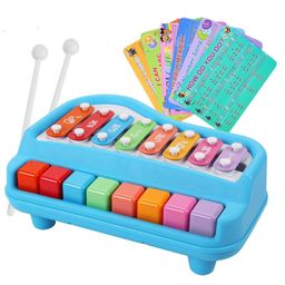 ADKD 2 in 1 Xylophone Percussion Piano Toy with 8 Tone (Color May Vary)-14