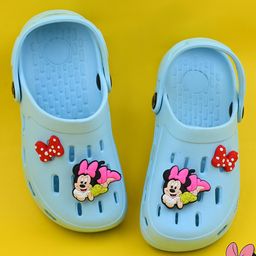 Disney by Yellow Bee Perforated Clogs With Minnie Mouse Designed Rotating Charms - Light Blue-image-37