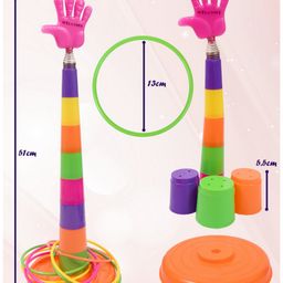 Toyshine 2 in 1 Ring Toss Game | Shape Sorter Color Recognition Aim and Strike Game - Multicolor image 3