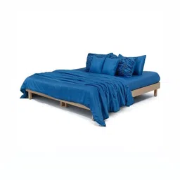 Zarf Blue 8 Pieces Double King Superfine Bedding Set-image-13