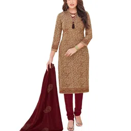 MIRAAN Paisley Printed Pure Cotton Unstitched Dress Material-image-84