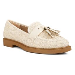 London Rag Cream Tassel Detail Raffia Loafers-picture-48