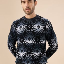 Status Quo Men Fair Isle Round Neck Regular Fit Full Sleeves Pullover Sweaters-picture-36