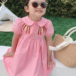 LULU & SKY Peter Pan Collar Puff Sleeve Empire Dress-30