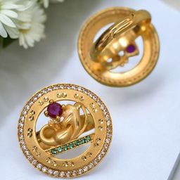 MEIRA JEWELLERY Gold-Plated American Diamond Studded Finger Ring-11