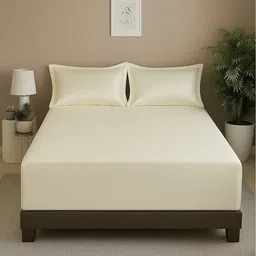 Triani White 400 TC King Bedsheet with 2 Pillow Covers-picture-27