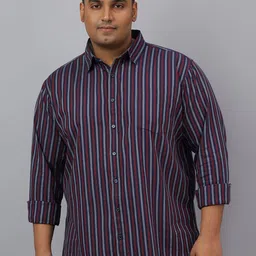 NEON CHILLIE Striped Spread Collar Cotton Casual Shirt-picture-0