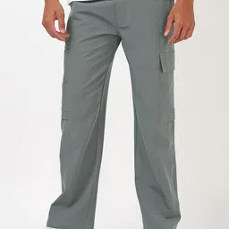 Bewakoof Men Light Grey Oversized Cargo Pants-image-85