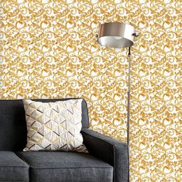 ArtzFolio Printed UV-Resistant Anti-Bacterial D Gold Floral Pattern Peel & Stick Wallpaper-image-93