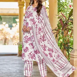 SANISA Women Floral Printed Kurta with Trousers & Dupatta-picture-51
