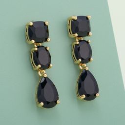 Kushal's Fashion Jewellery Gold Plated Zircon Studded Classic Drop Earrings-image-41