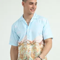 NEVER NEUD Men Relaxed Opaque Printed Casual Shirt-image-3