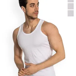 CAVENDERS Pack Of 4 Pure Cotton Gym Vests soft White Premium quality Dno-v265st-image-41