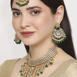 Anouk Kundan Stone-Studded & Beaded Jewellery Set-image-79