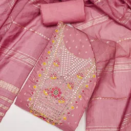 Nayanthara Trends Embroidered Unstitched Dress Material-picture-34