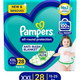 Pampers All round Protection Pants, Double Extra Large size baby diapers (XXL) 28 Count, Lotion with Aloe Vera-image-71