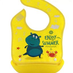 Syga Waterproof Silicone Roll up Bib With Crumb Catcher (Colours & Designs May Vary)-picture-0