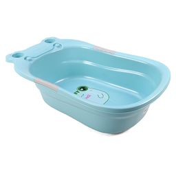 Babyhug Large Bath Tub with Bath Sling Smiley Print with Drainage Cap - Blue-image-27