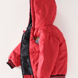Babyhug Full Sleeves Jacket Soccer Patch - Red-image-38