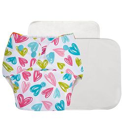 SuperBottoms Basic Pocket Diaper with 2 Inserts Heart Print - Multicolour-11