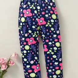 Kookie Kids Full Length Floral Printed Leggings - Navy Blue-picture-22