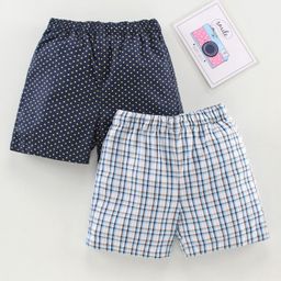 Babyhug Cotton Woven Boxer Pack of 2 - Blue-image-45