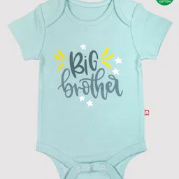 Nino Bambino 100% Organic Cotton Short Sleeves Big Brother Onesie - Blue-picture-33