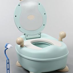 Animal Shaped Potty Chair With PU Cushion & Cleaning Brush - Blue-image-20